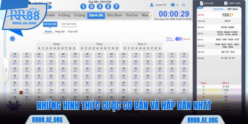 Xổ Số RR88 - Thiên Đường May Mắn Và Nhận Thưởng Khủng 10 Những hình thức cược thu hút và hấp dẫn nhất tại RR88